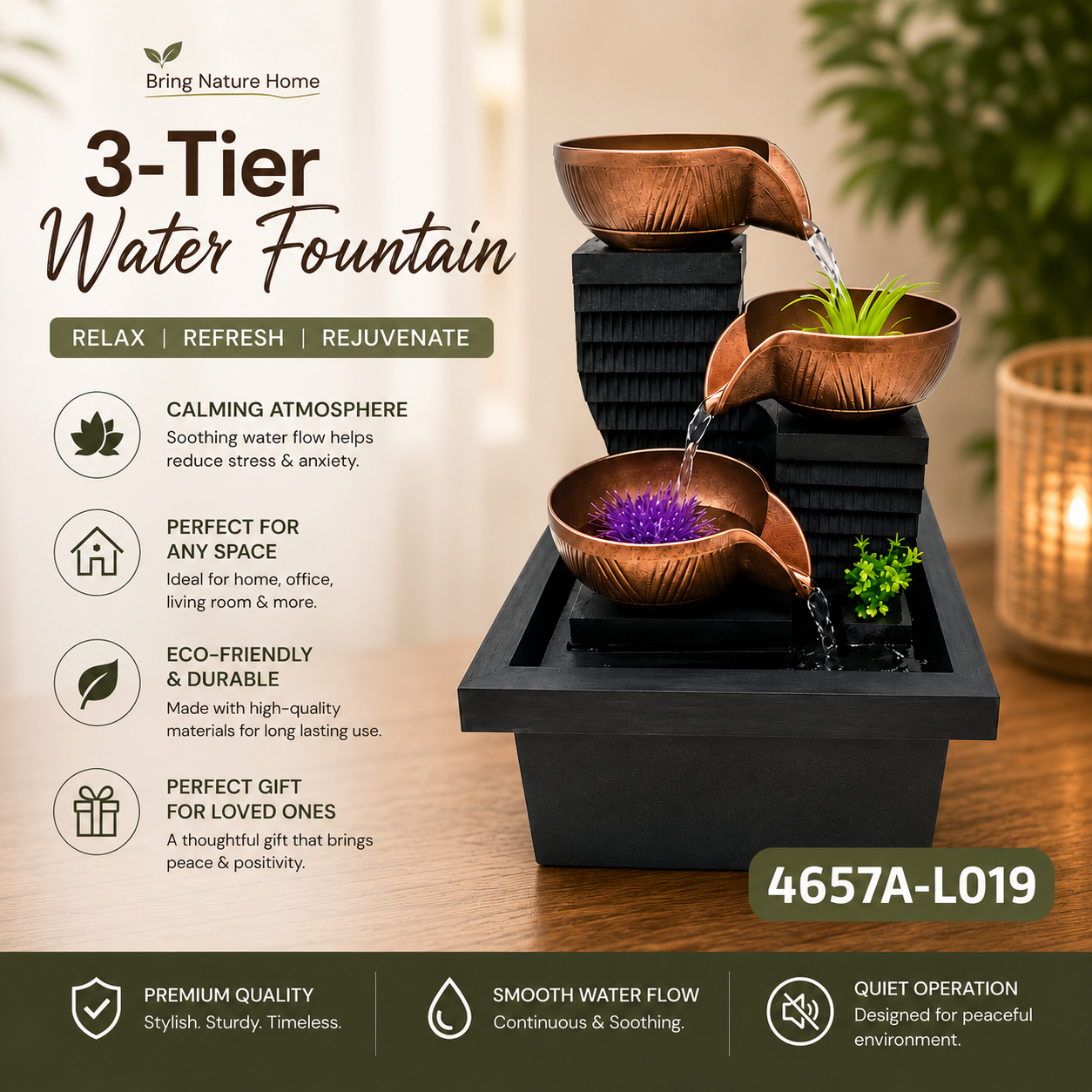 3-Tier Water Decorative Fountain