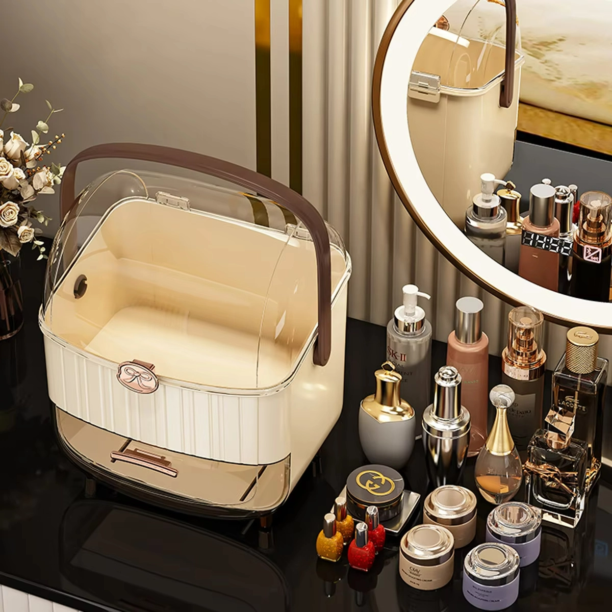 Large Capacity Makeup Cosmetic Drawer Organizer Storage Box