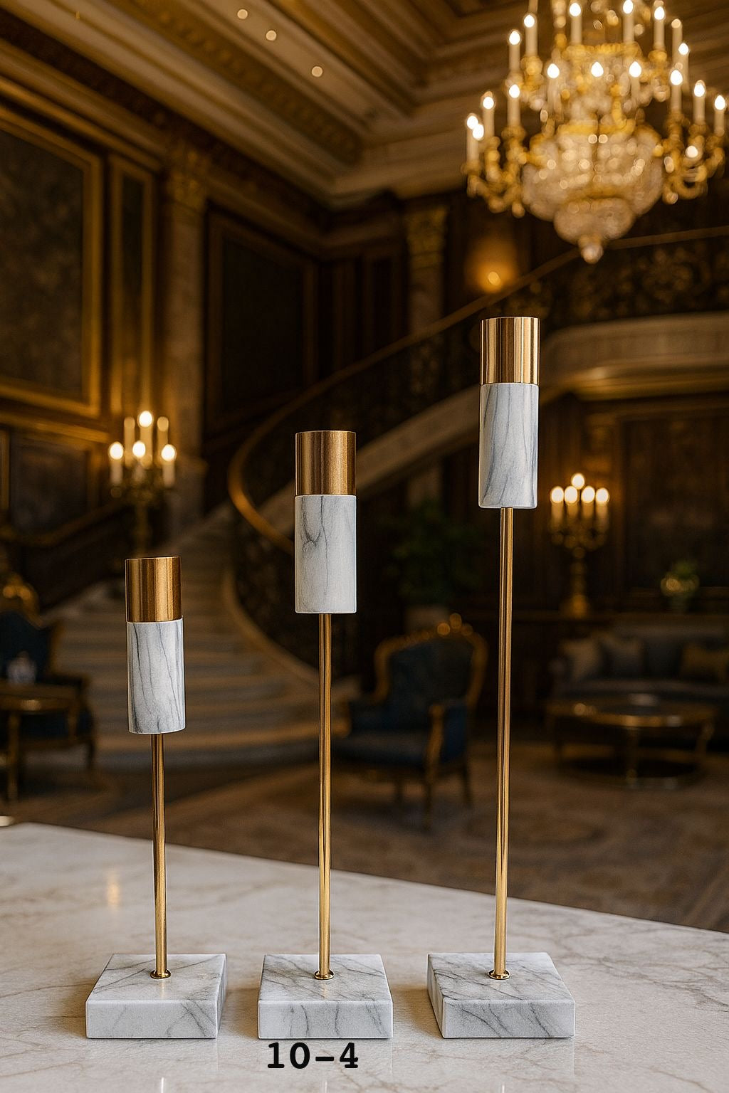 3pc Luxury Marble Decorative Stand for Living Room, Dining Table & Event