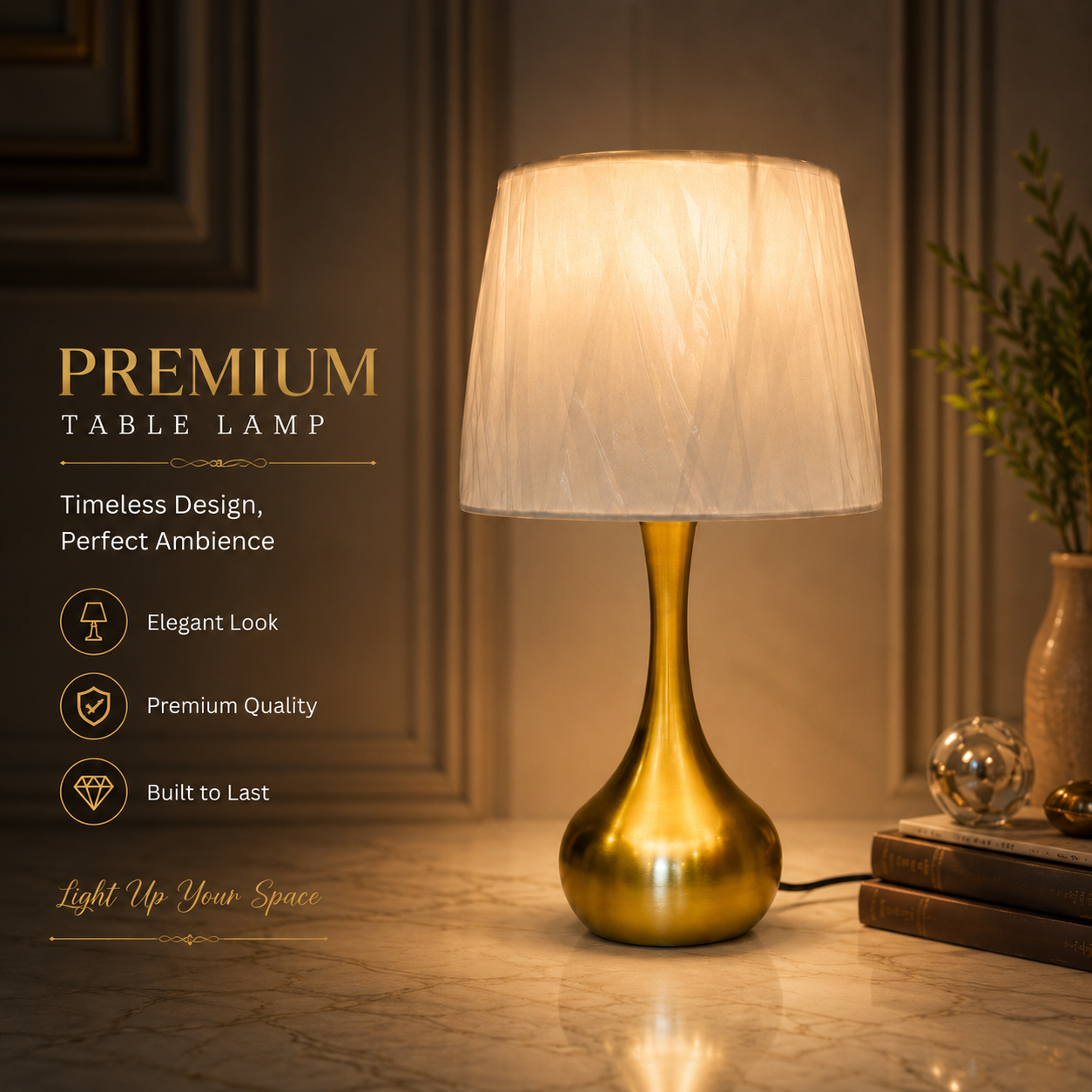 AuraGlow Electric Table Lamp (20inches)