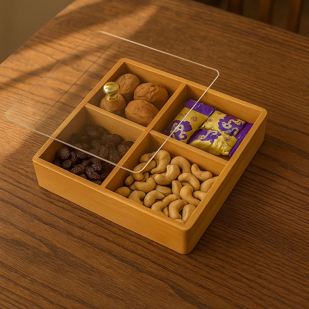 Luxury Bamboo Snack Storage Box