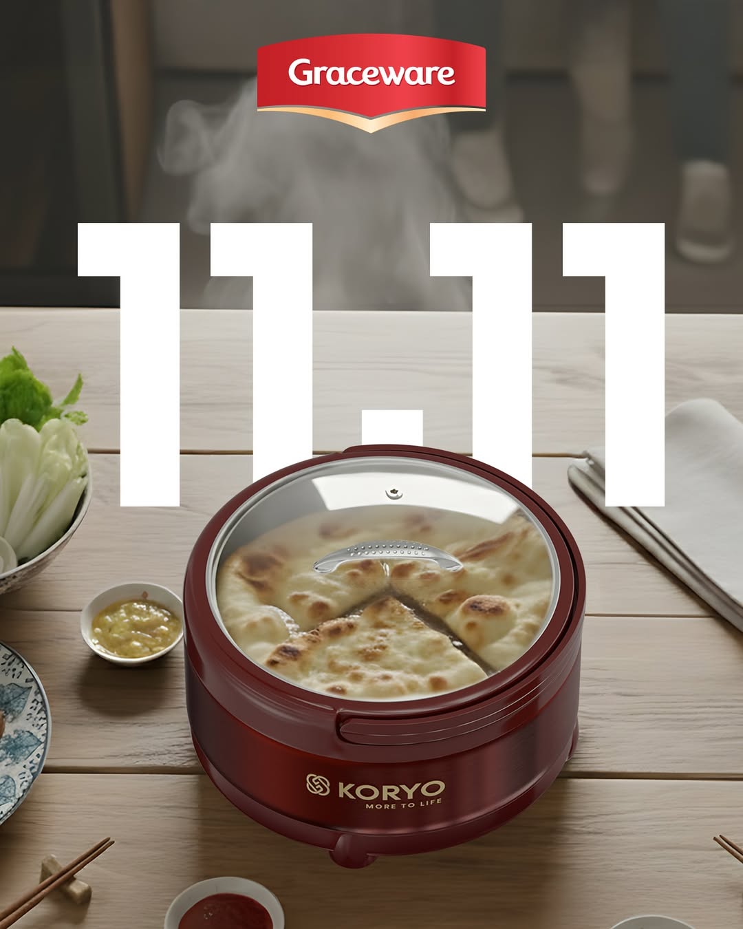 Koryo Hotpot Large With Glass Lid (4100ml)