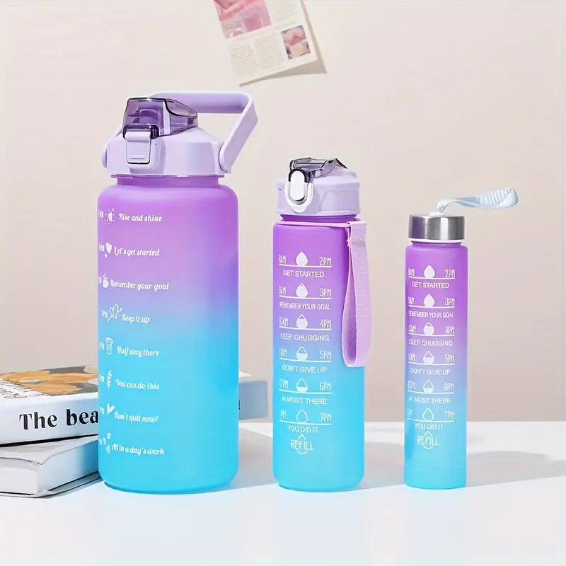 3pcs Motivational Plastic Bottle Set
