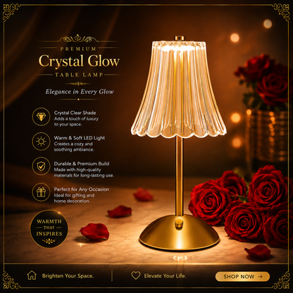 Glow Crystal Rechargeable Table Desk Lamp