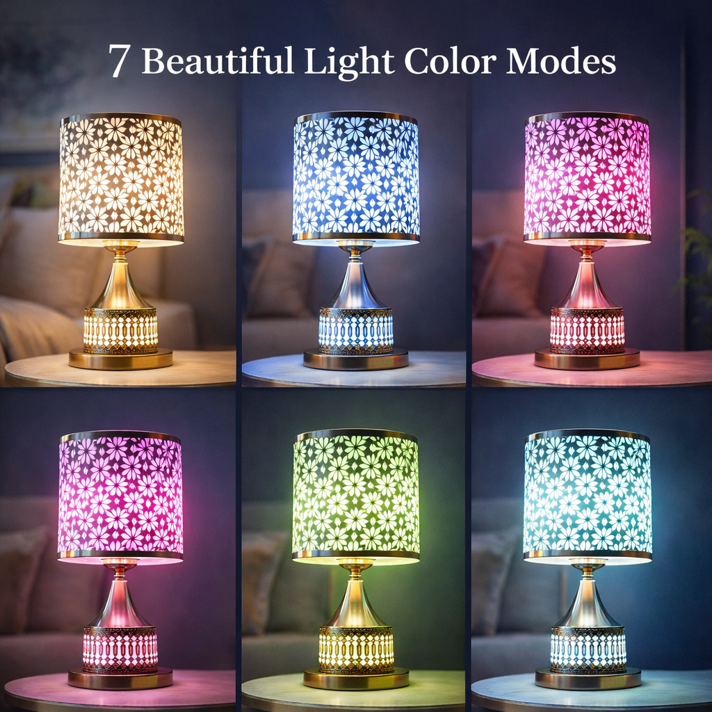 Elite Modern Table Lamp-Different Light Color Modes (Pack Of 2pc)
