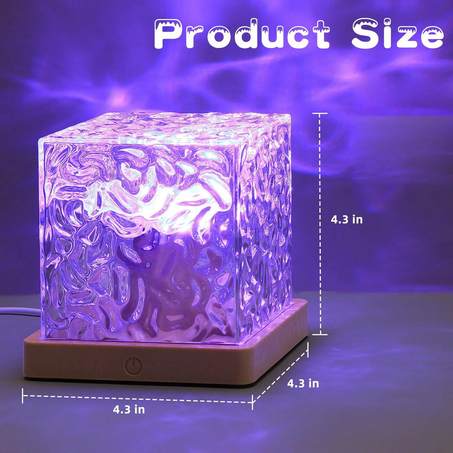 USB Dynamic Water Pattern Light – Decorative LED Cube Lamp