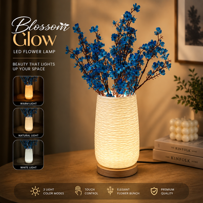 Vase Table Lamp With Flower Bunch– 3 Color Modes