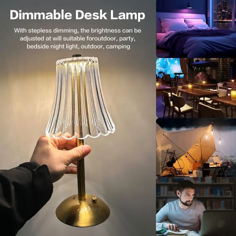 Crystal Rechargeable Table Desk Lamp