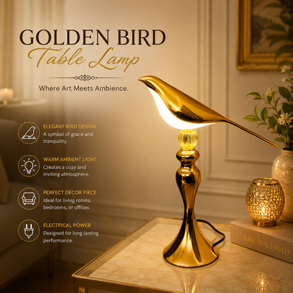 Electric Golden Bird Decorative Table Lamp