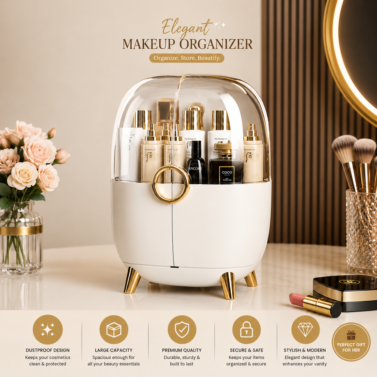 Elegant Makeup Organzier Box