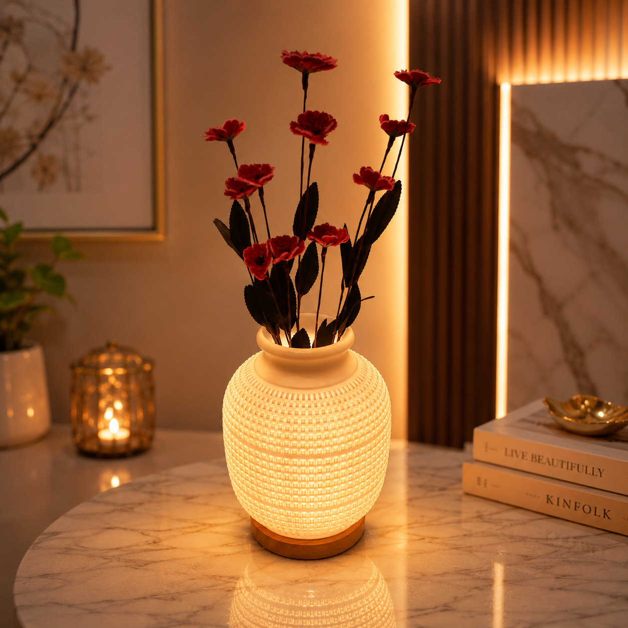 Electric Casa Bloom Vase Table Lamp (3 Light Color Modes)