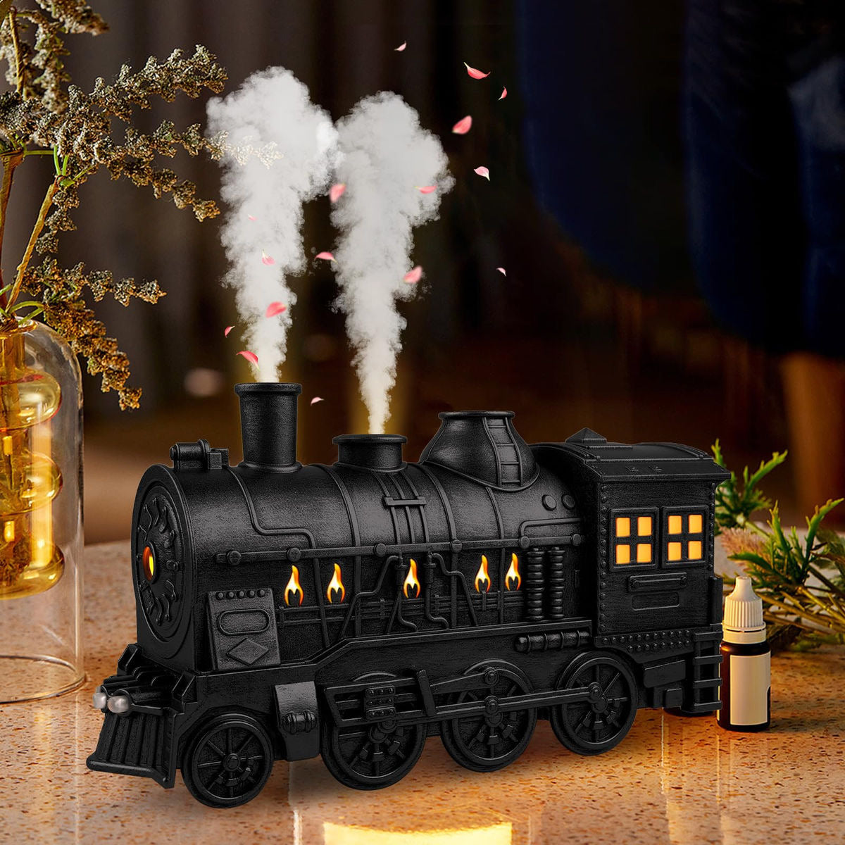 Train Humidifier with LED Aroma Diffusor Atomizer