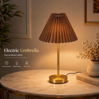 Electric Umbrella Decorative Table Lamp (3 Light Color Modes)