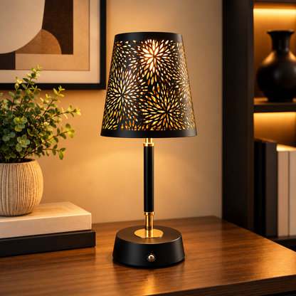 Luna Floral Rechargeable LED Table Lamp –3 Light Color Modes