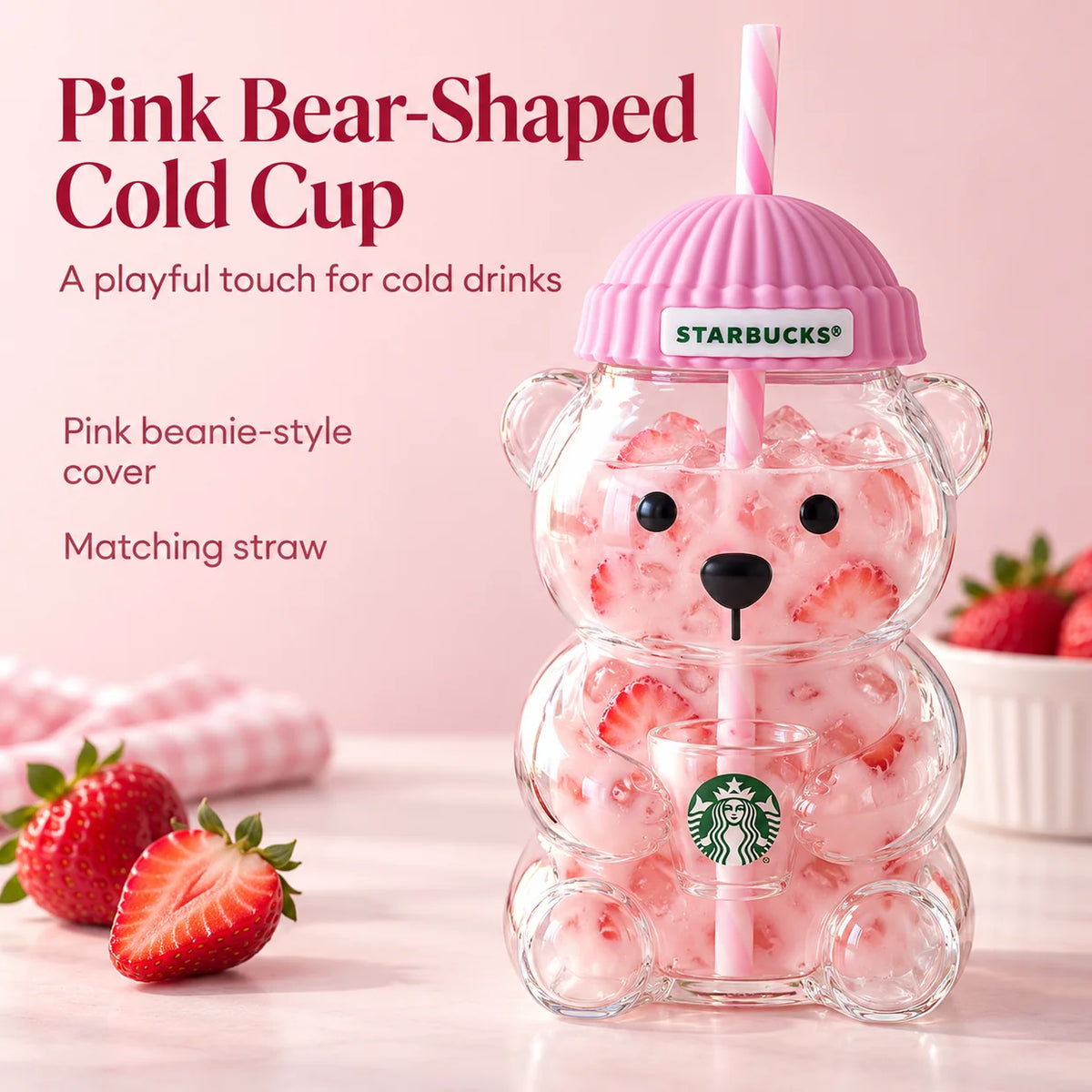 Starbucks Bearista Glass Cold Cup - 20oz