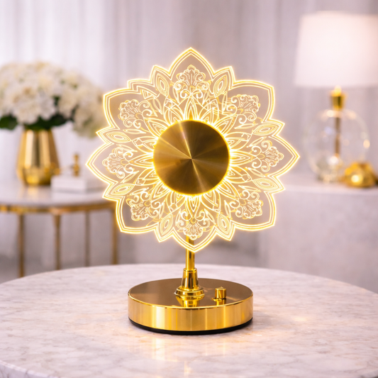 Luxury Flower Led Rechargeable Table Lamp