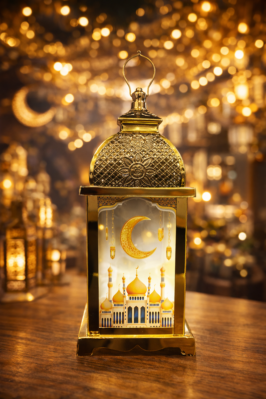 Ramadan Arabic Theme Decorative Led Cell With Halal Humming Nasheed Lantern