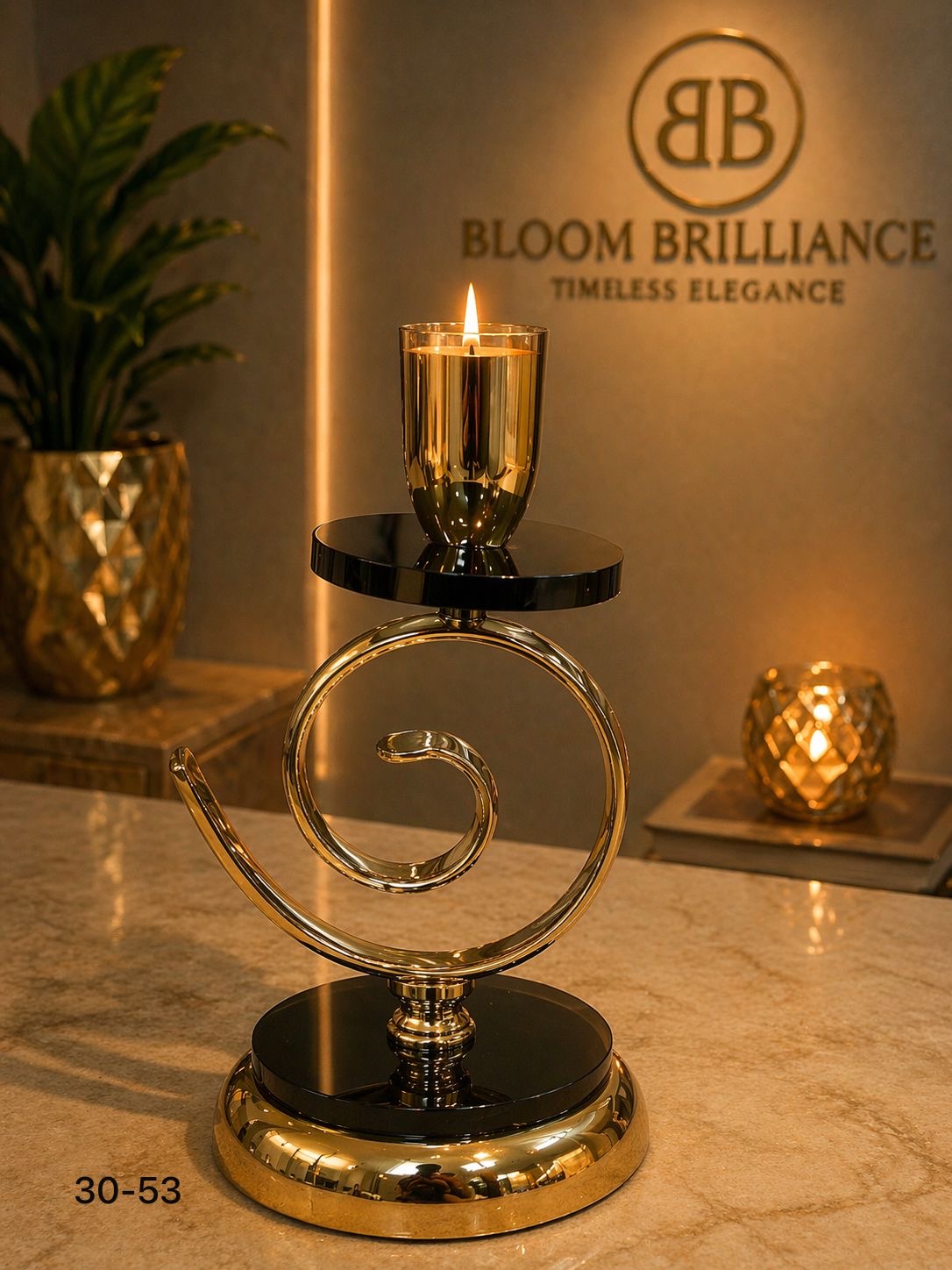 Metal Candle Stand With Candles