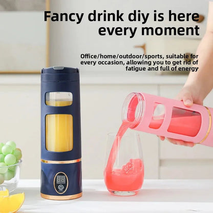 Portable Electric Blender Bottle 8 Blades (LED Display, USB Rechargeable)