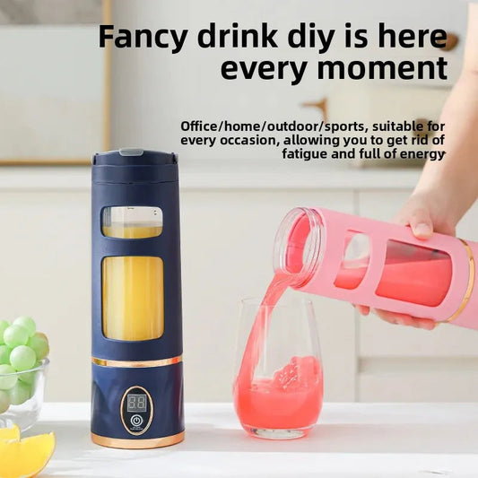Portable Electric Blender Bottle 8 Blades (LED Display, USB Rechargeable)