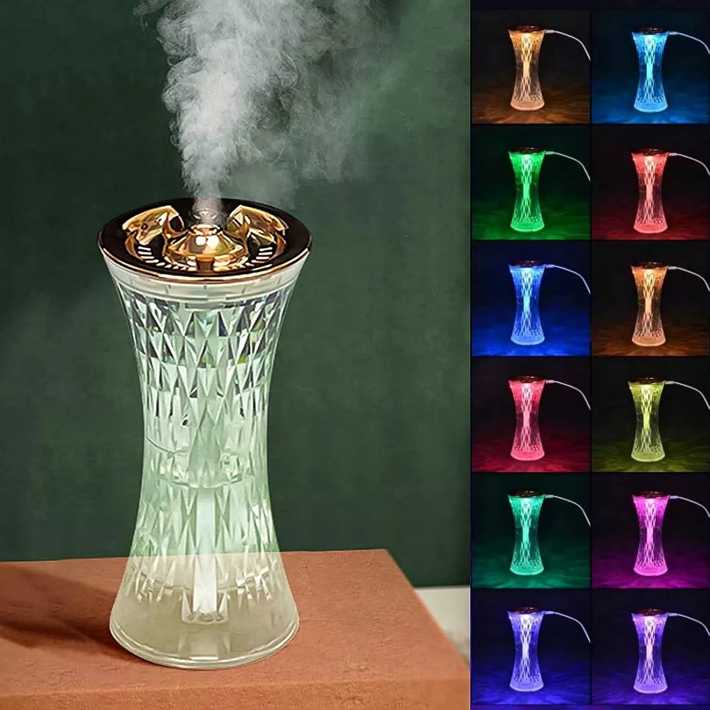 Crystal Lamp Air Humidifier, 2 In 1 Crystal Humidifier