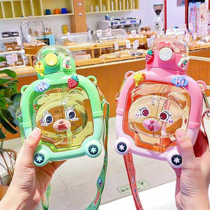 Imported Bear Plastic Sipper Water Bottle 900ML (Random Colors)