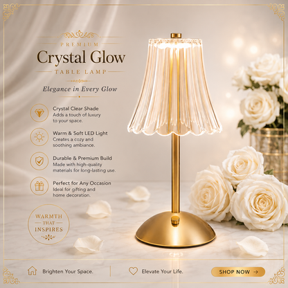 Glow Crystal Rechargeable Table Desk Lamp