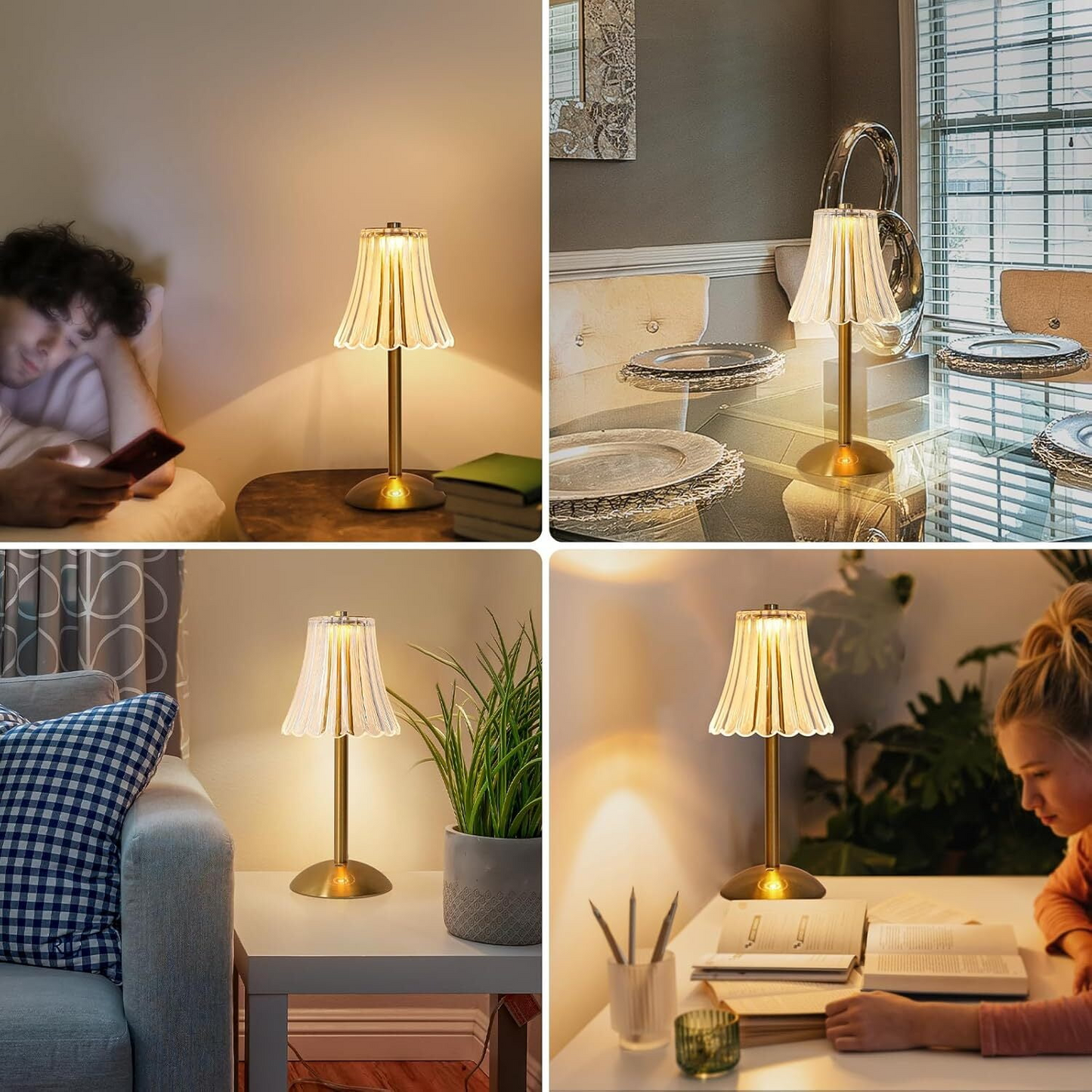 Crystal Rechargeable Table Desk Lamp