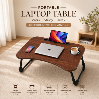 Portable Laptop Table – Foldable Study & Work Desk