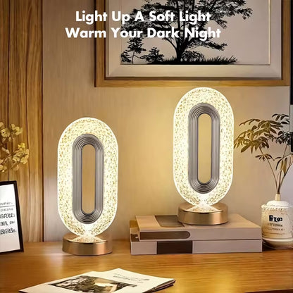 Oval Rechargeable Crystal Led Lamp (3 Color Modes)