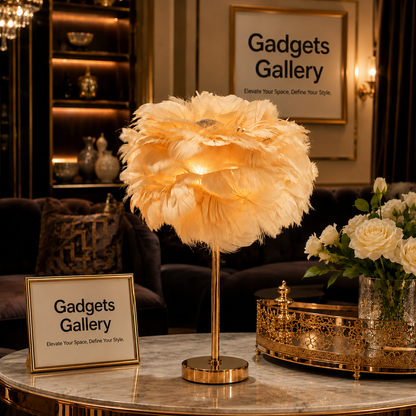 18" Feather Table Lamp