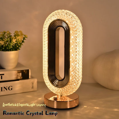 Oval Rechargeable Crystal Led Lamp (3 Color Modes)
