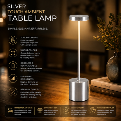 Metal Touch Sensor Rechargeable LED Desk Lamp