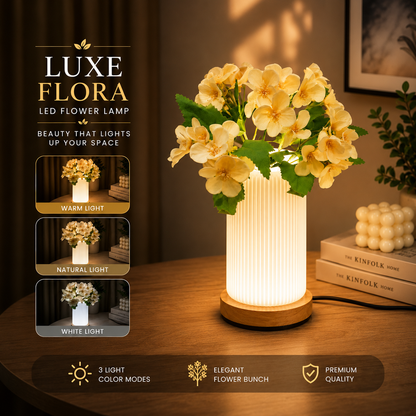 Vase Table Lamp With Flower Bunch– 3 Color Modes