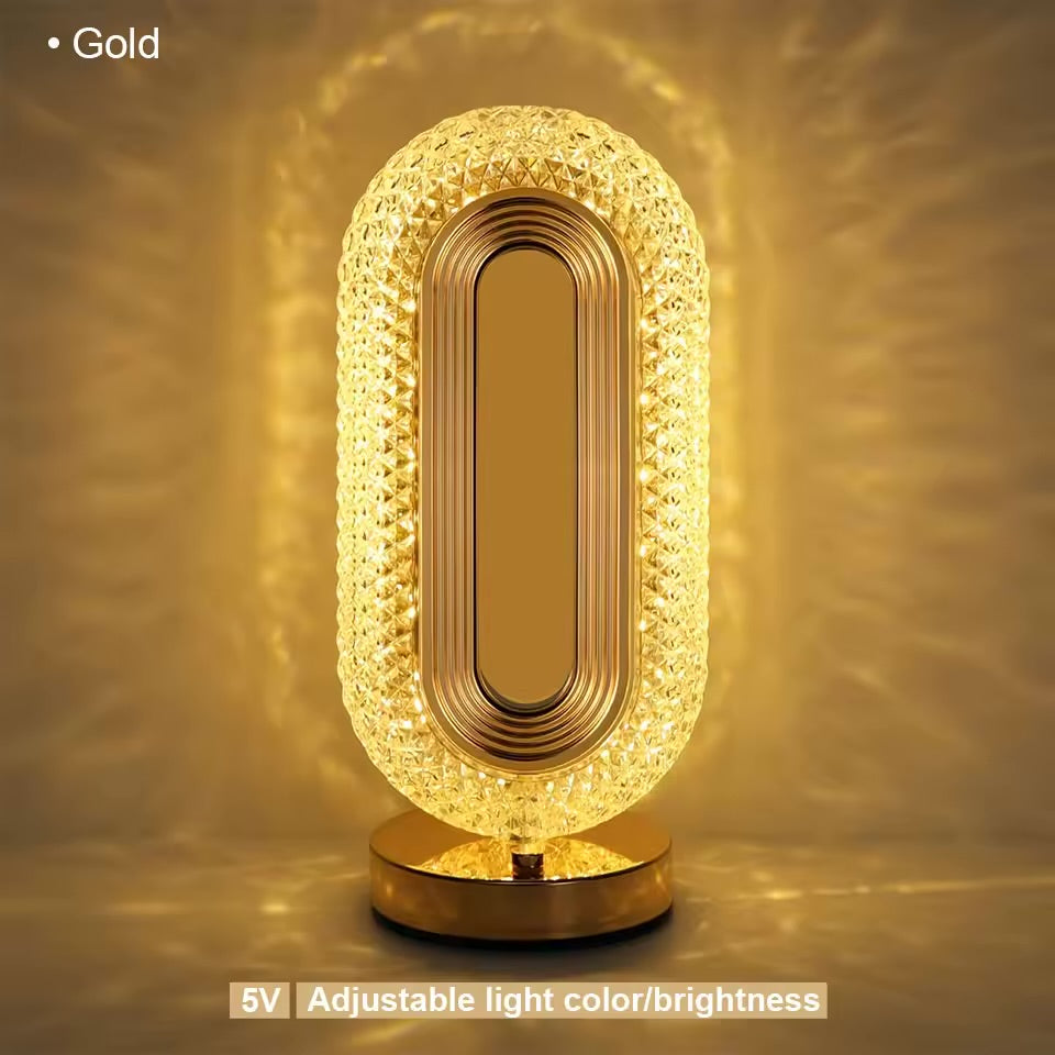Oval Rechargeable Crystal Led Lamp (3 Color Modes)