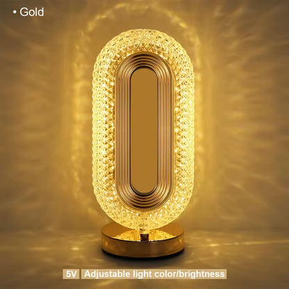 Oval Rechargeable Crystal Led Lamp (3 Color Modes)