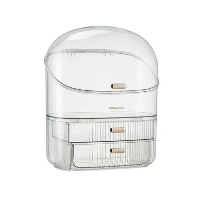 Transparent Desk Makeup Organizer Box, Cosmetic Jewelry Storage