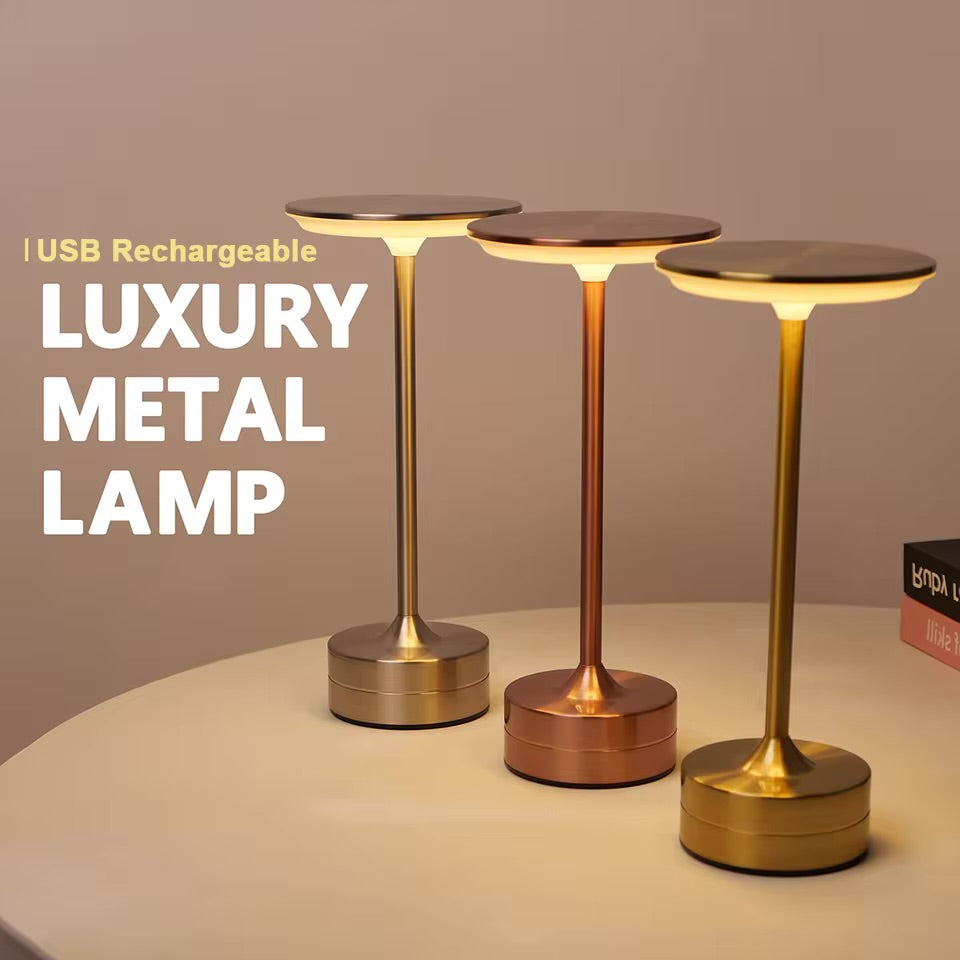 Premium Luxury Metal Touch Rechargeable Lamp