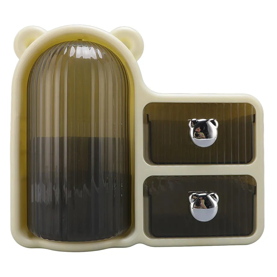 Bear Plastic Wall Hanging Cosmetic Organizer with Drawers