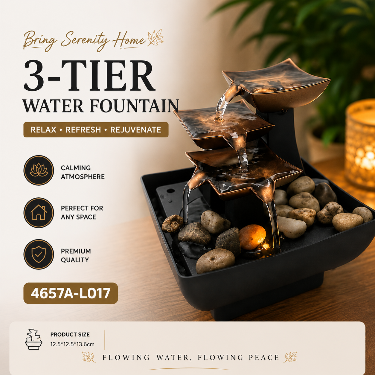 Mini Decorative Indoor Water Fountain (Height 5 To 6 Inches)