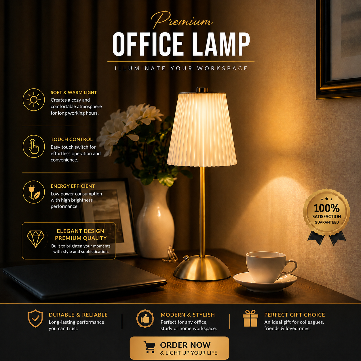 Retro Thin Rechargeable Table Desk Lamp
