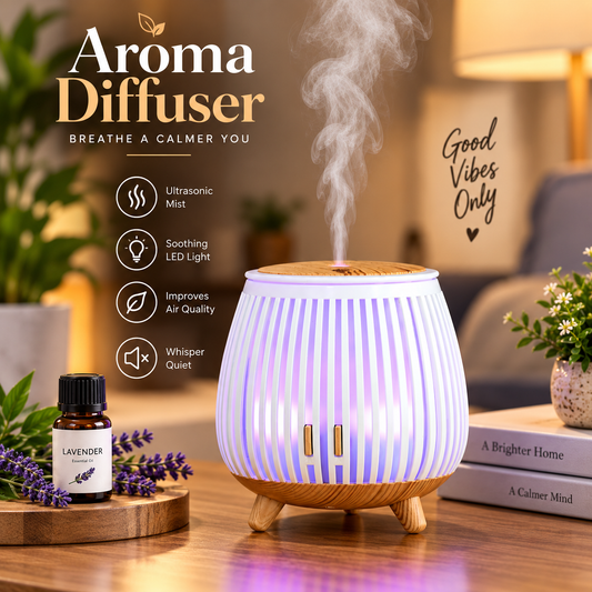 Aroma Diffuser with LED Light | Ultrasonic Air Humidifier