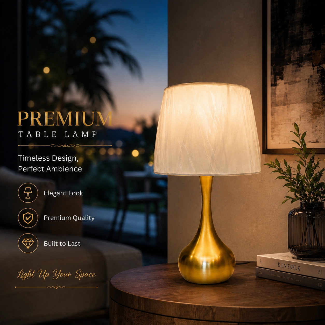 AuraGlow Electric Table Lamp (20inches)