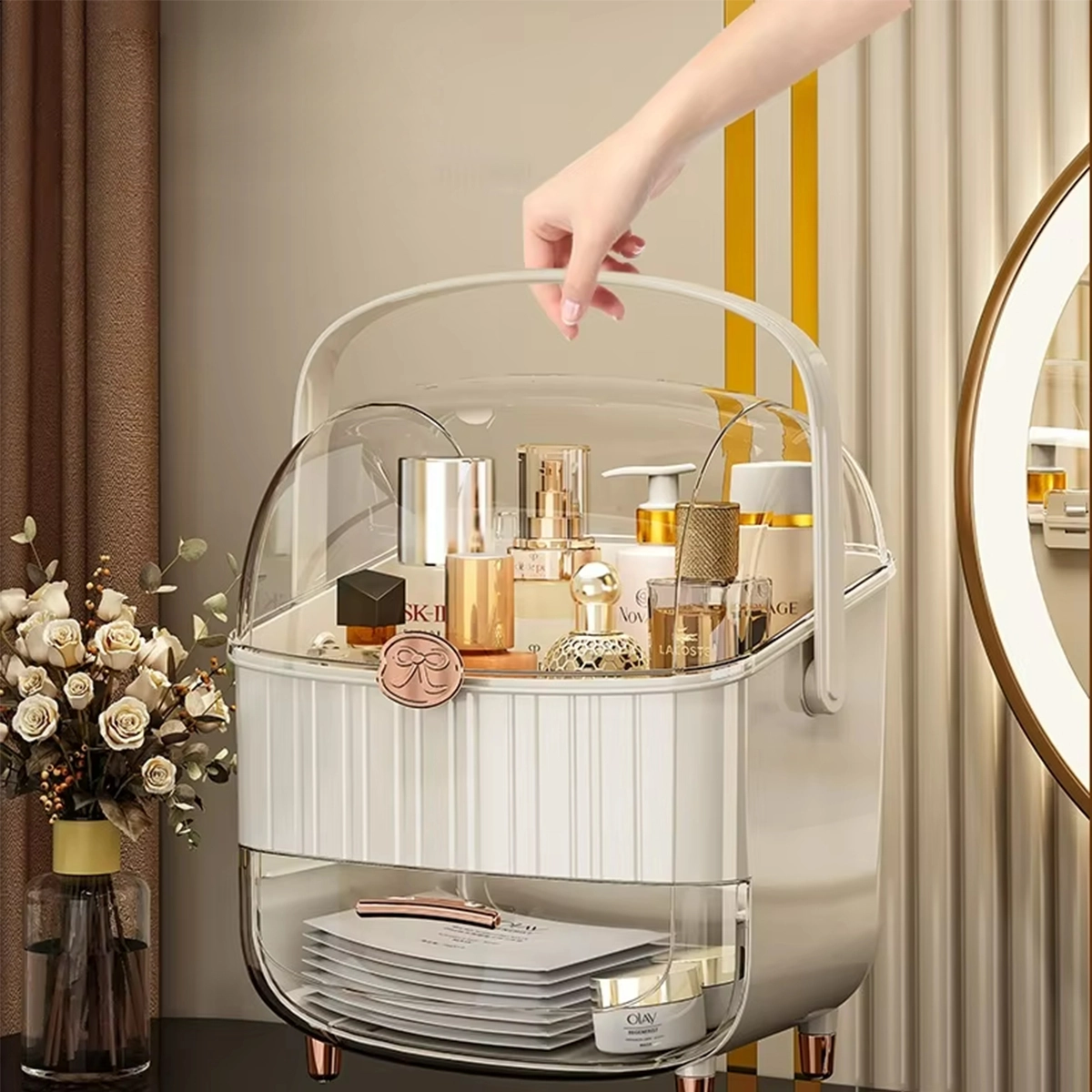 Large Capacity Makeup Cosmetic Drawer Organizer Storage Box