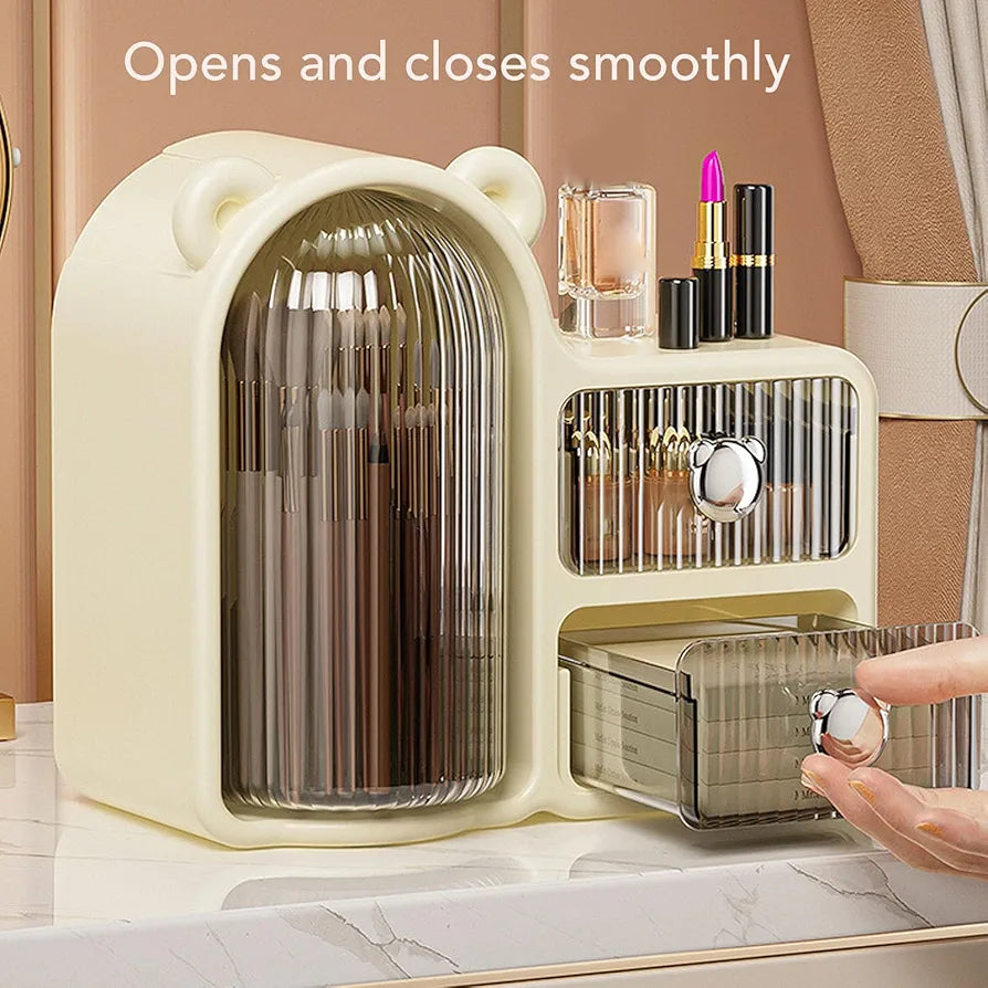 Bear Plastic Wall Hanging Cosmetic Organizer with Drawers