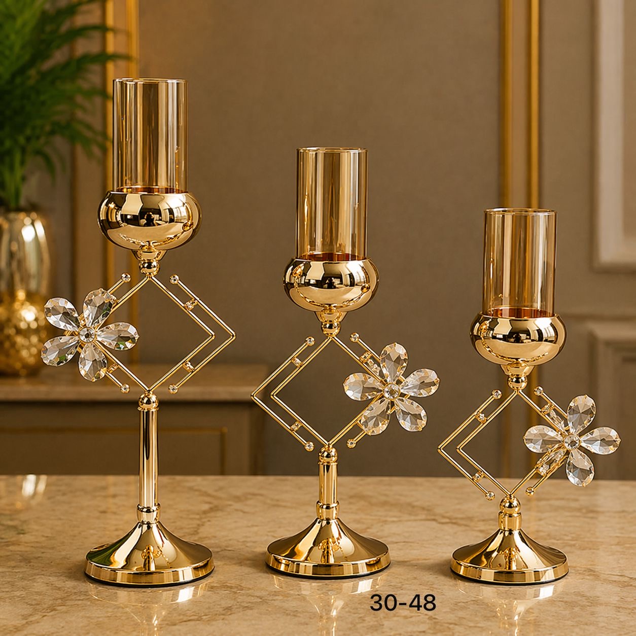 Luxury 3pcs Candle Stand With Candles