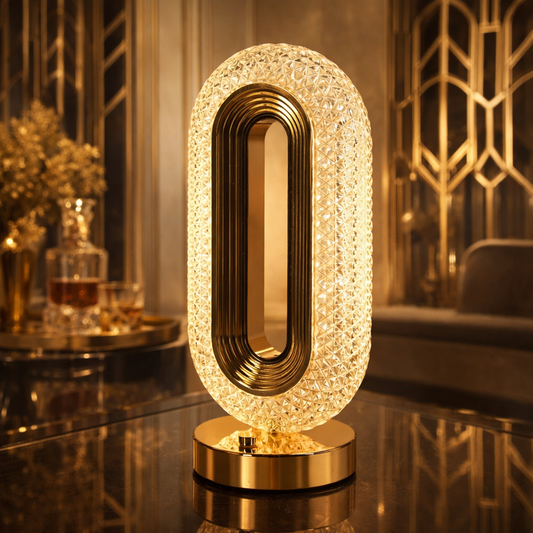 Oval Rechargeable Crystal Led Lamp (3 Color Modes)