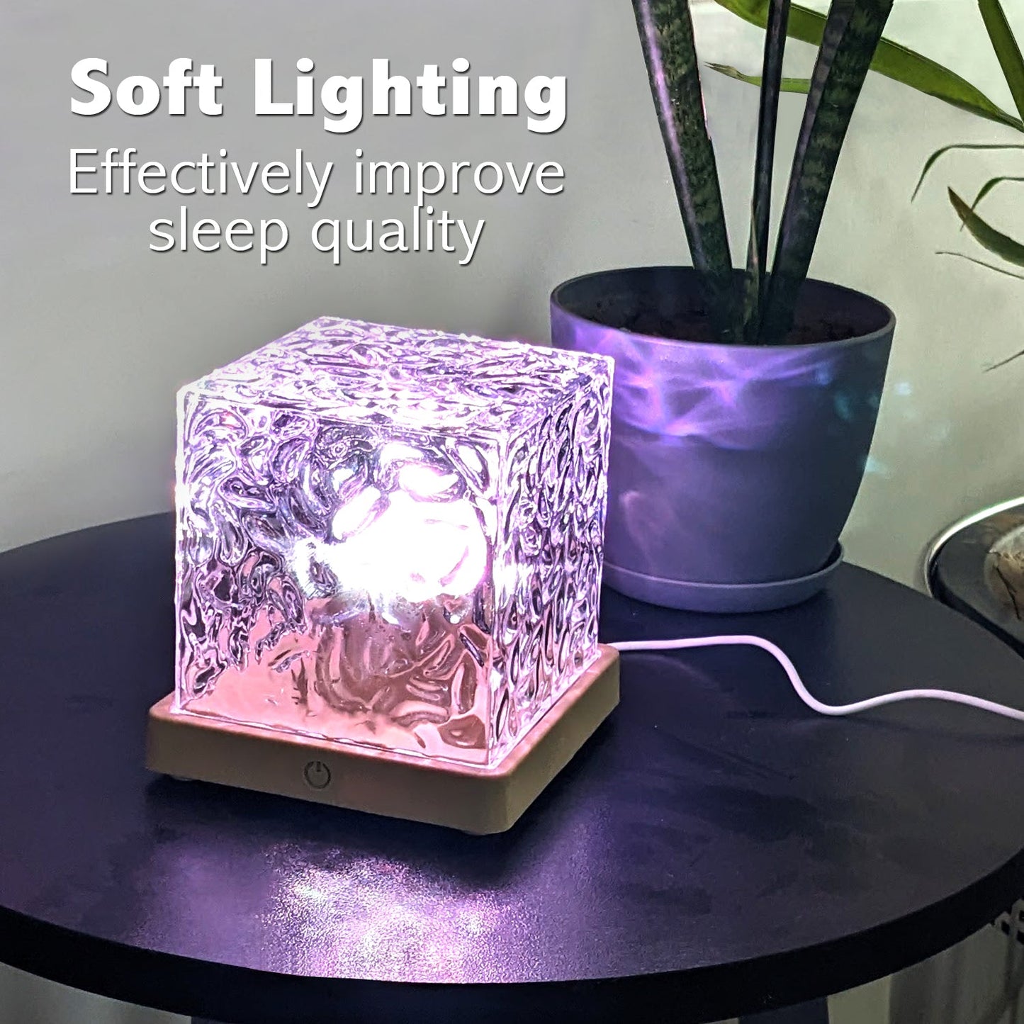 USB Dynamic Water Pattern Light – Decorative LED Cube Lamp