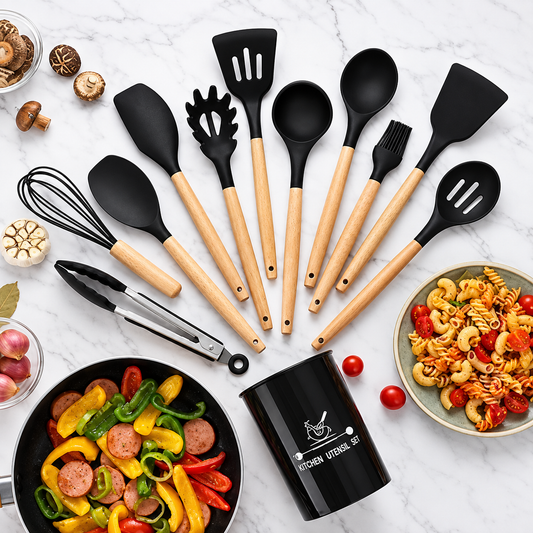 12pcs Nonstick Slicon Kitchen Utensil Set