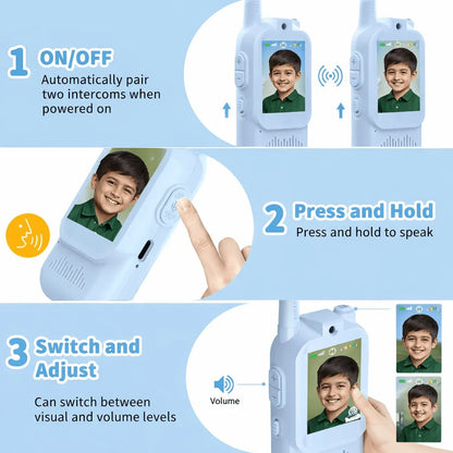 2Pcs Rechargeable Kids Video Walkie Talkie